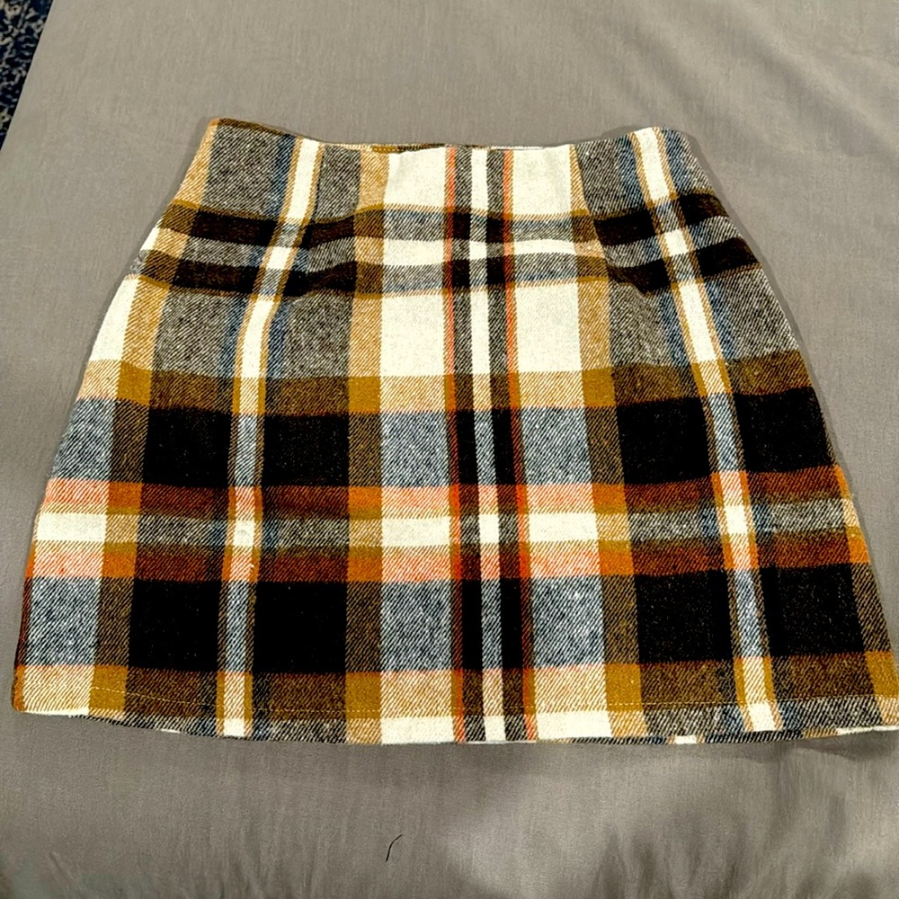 New SHEIN Brown Plaid Skirt